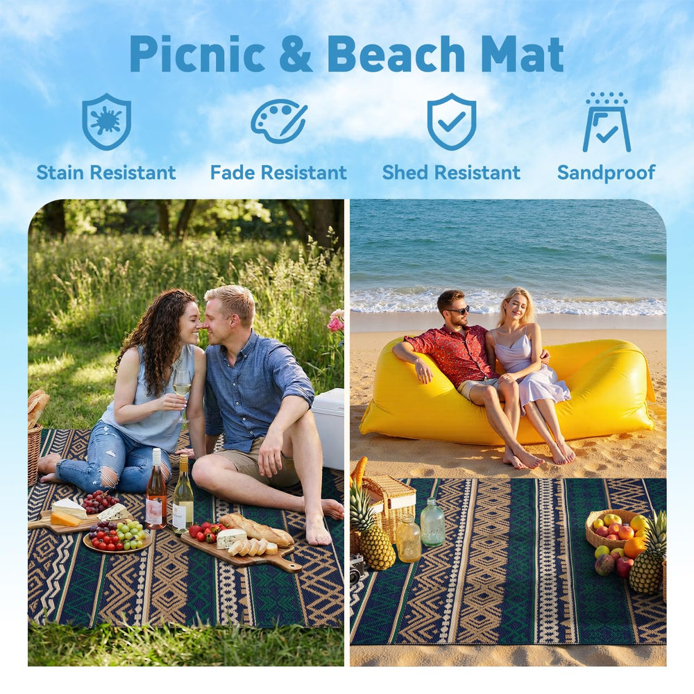 MontVoo 5x8 outdoor rug with furniture on it