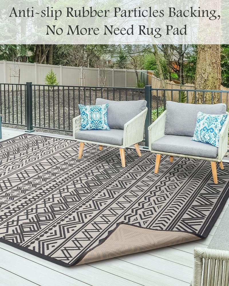 MontVoo Outdoor Rug 4x6 ft non-slip backing close-up
