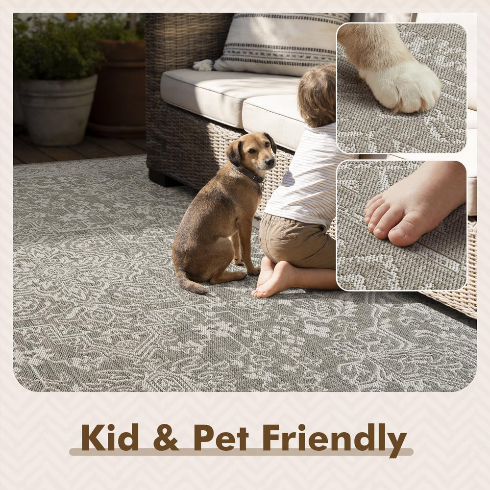 MontVoo Outdoor Rug 5x7 ft cleaning with hose