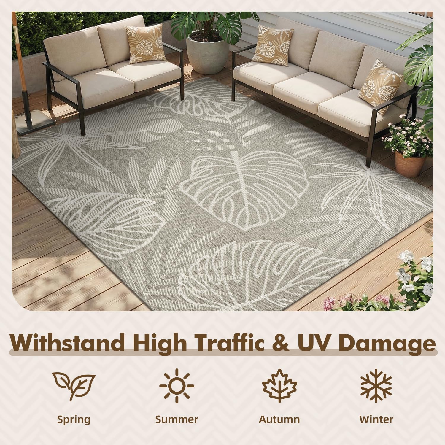 MontVoo Outdoor Rug 5x7 ft close-up of texture