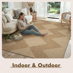 MontVoo Outdoor Rug 5x7 ft, folded for easy storage