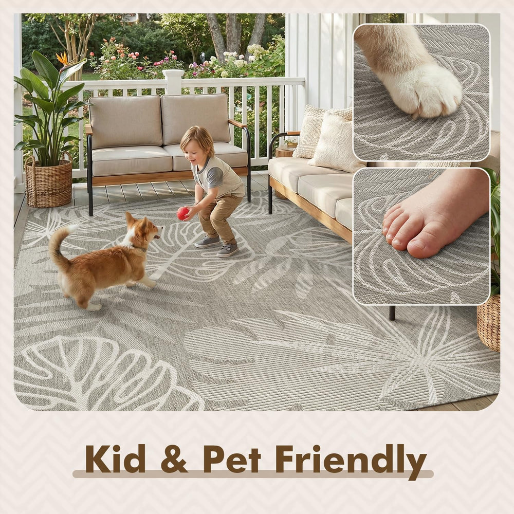 MontVoo Outdoor Rug 5x7 ft folded for storage