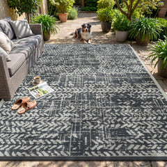 MontVoo Outdoor Rug 5x8 grey mat front view