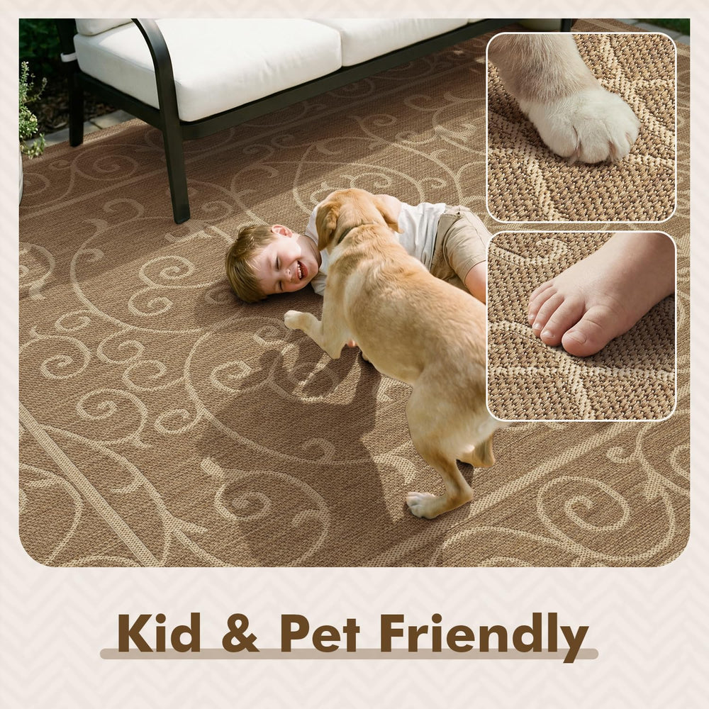 MontVoo Outdoor Rug 6x9 ft indoor use