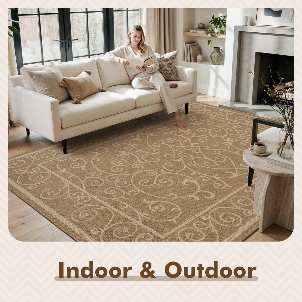 MontVoo Outdoor Rug 6x9 ft patio setup