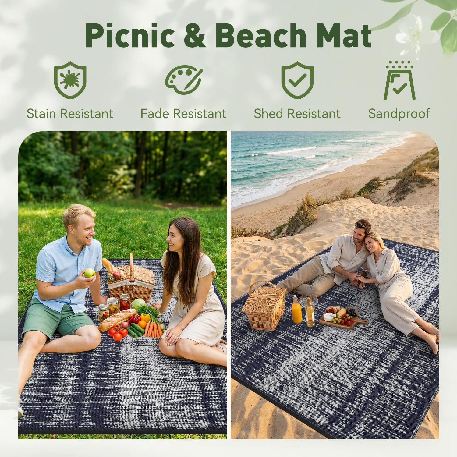 MontVoo Outdoor Rug 6x9 ft reversible side view