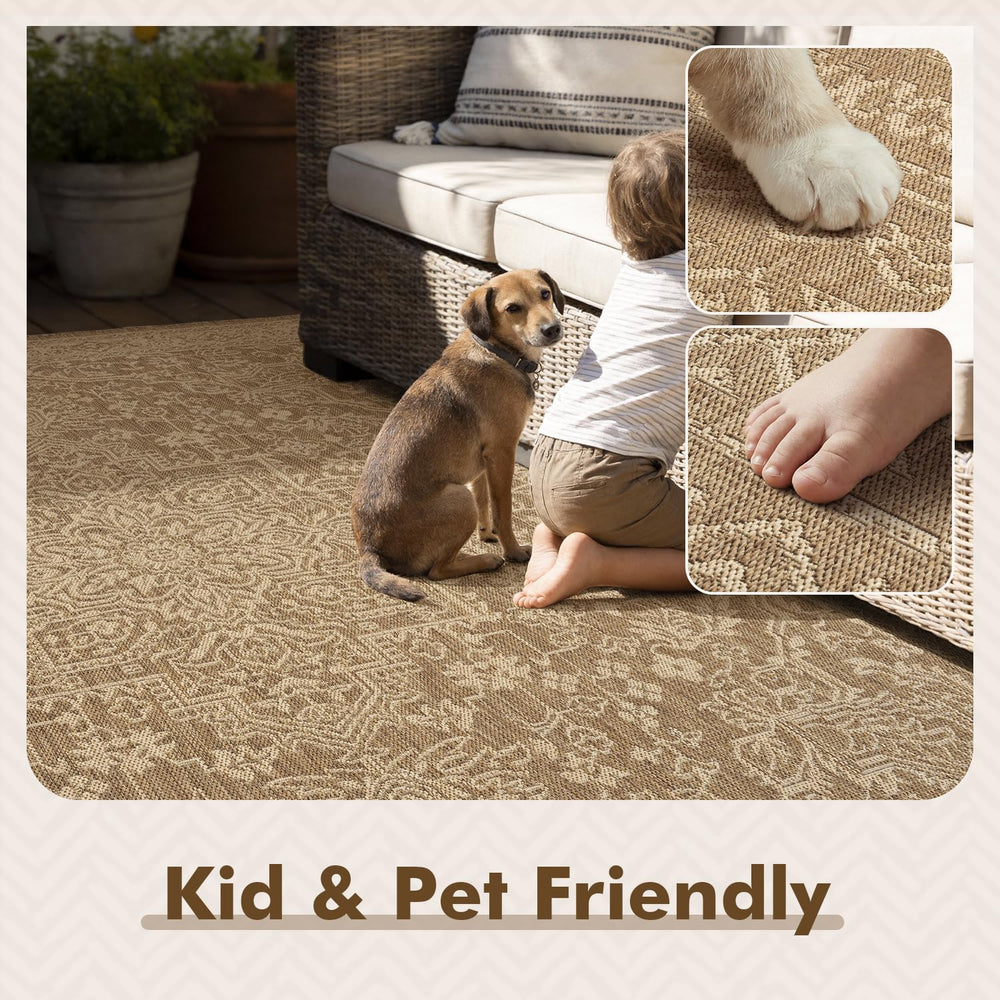 MontVoo Outdoor Rug 6x9 ft rolled-up for storage