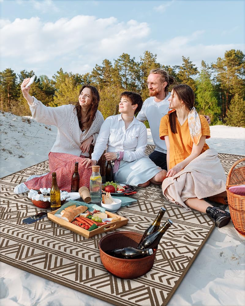 MontVoo Outdoor Rug 6x9 ft showing flatweave texture