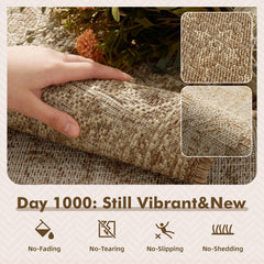MontVoo Outdoor Rug 6x9 ft side view showcasing texture and stitching
