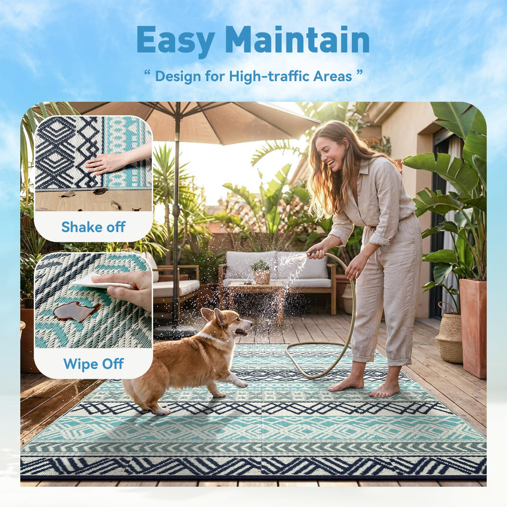 MontVoo Outdoor Rug 6x9 lightweight design