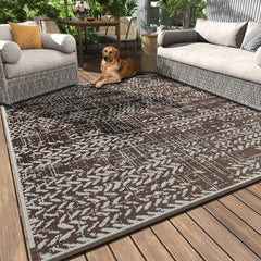 MontVoo Outdoor Rug 8x10 brown side view