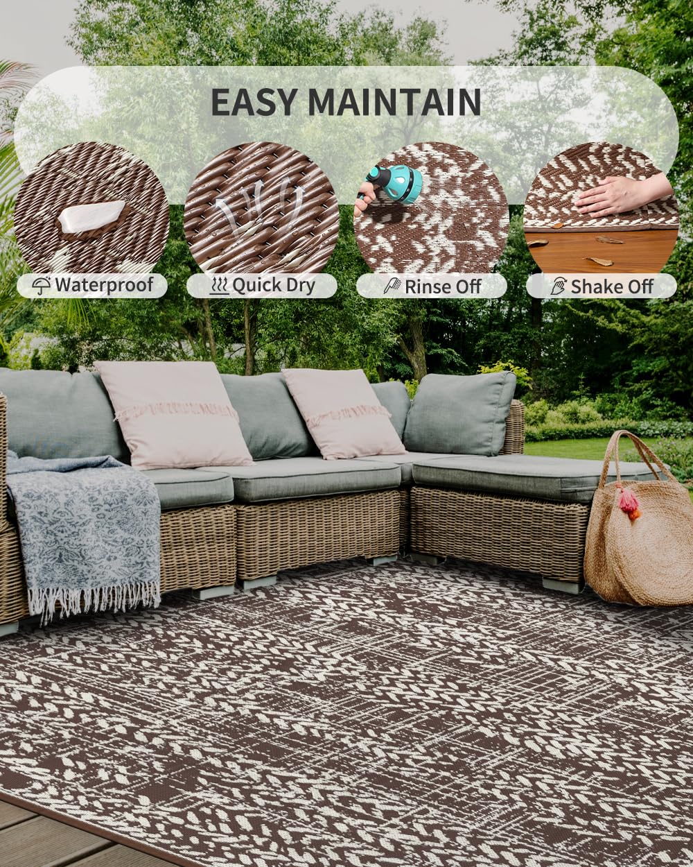MontVoo Outdoor Rug 8x10 close-up of material