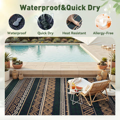 MontVoo Outdoor Rug 8x10 rolled up with carrier bag
