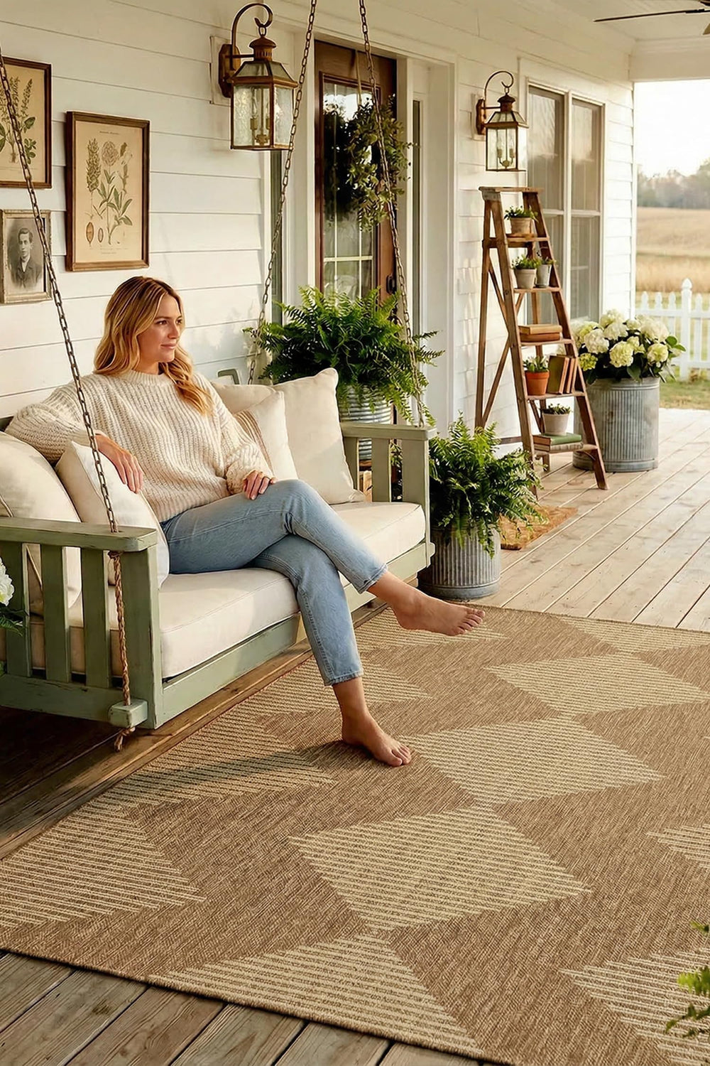 MontVoo Outdoor Rug folded for storage