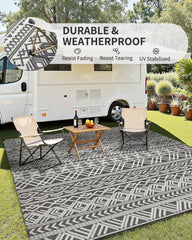 MontVoo Outdoor Rug Grey portable with carrying bag