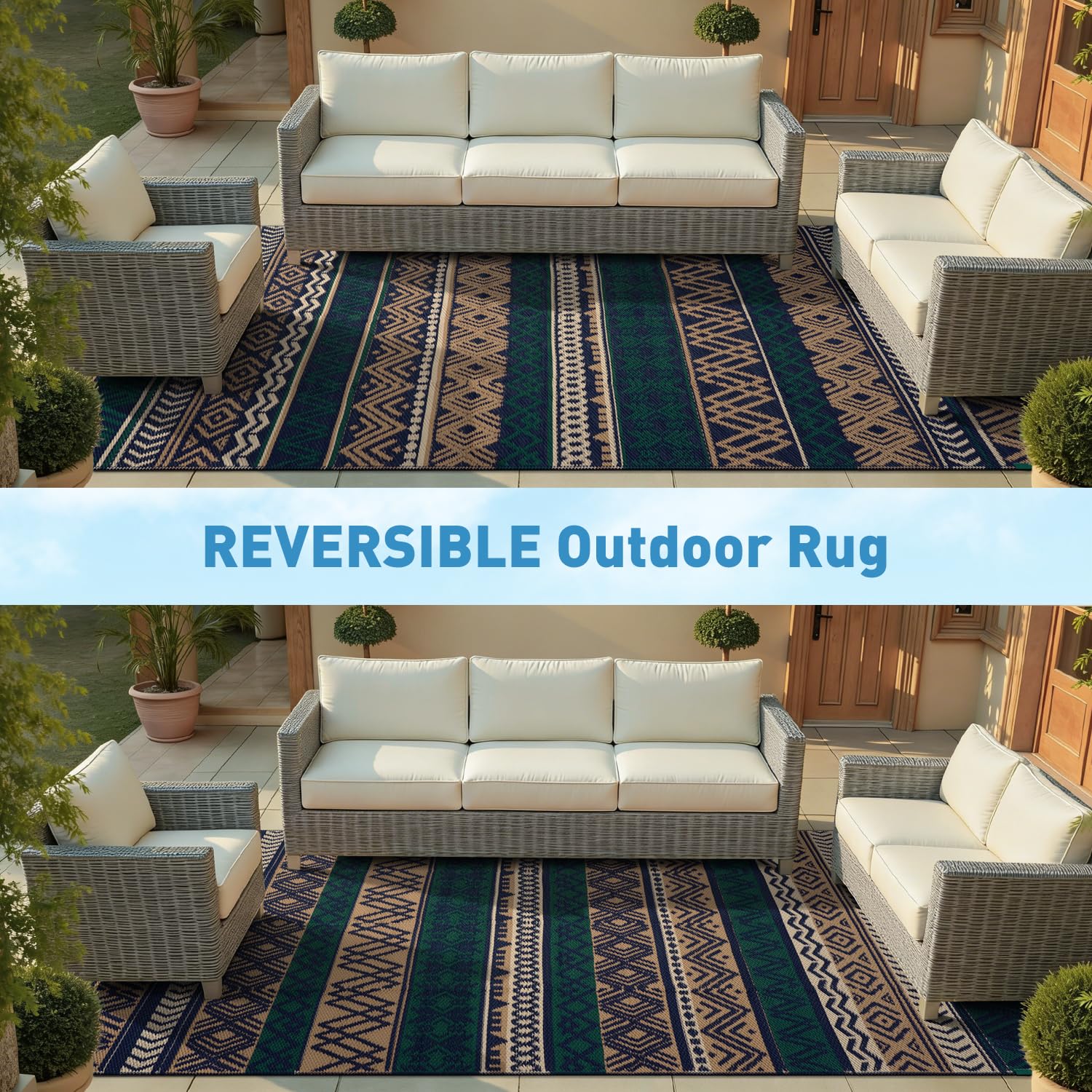 MontVoo outdoor rug in a picnic setup