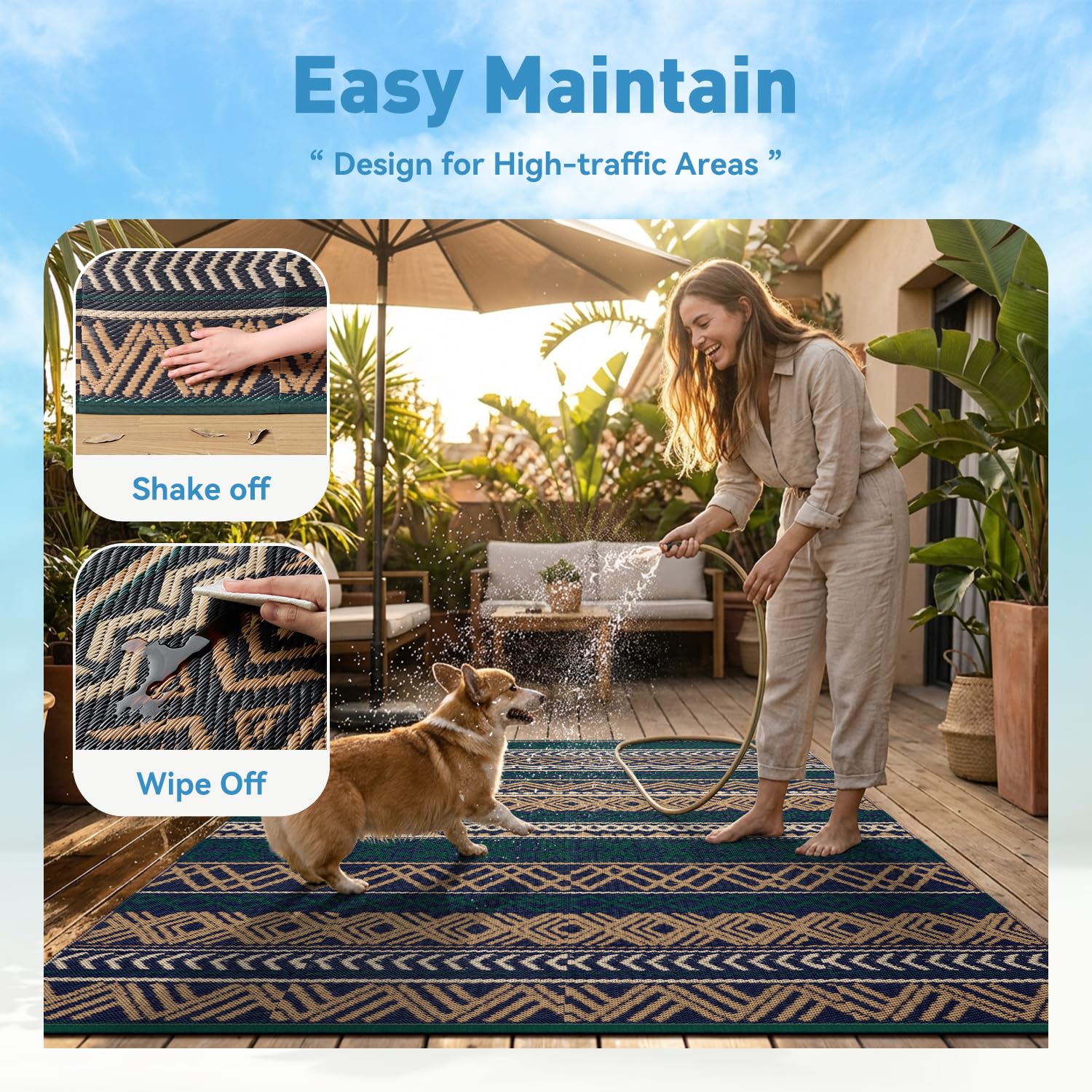 MontVoo outdoor rug in an RV setting