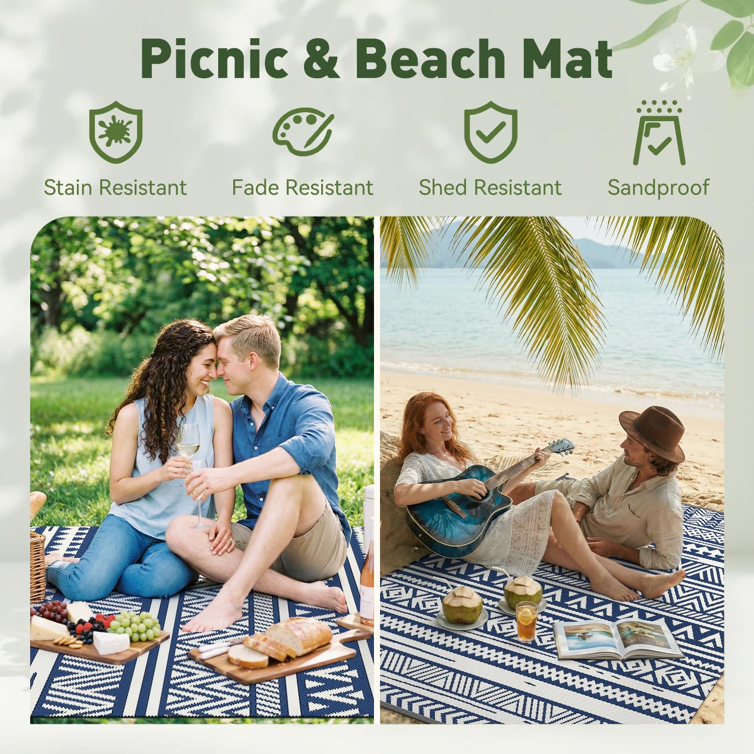 MontVoo Outdoor Rug on a beach