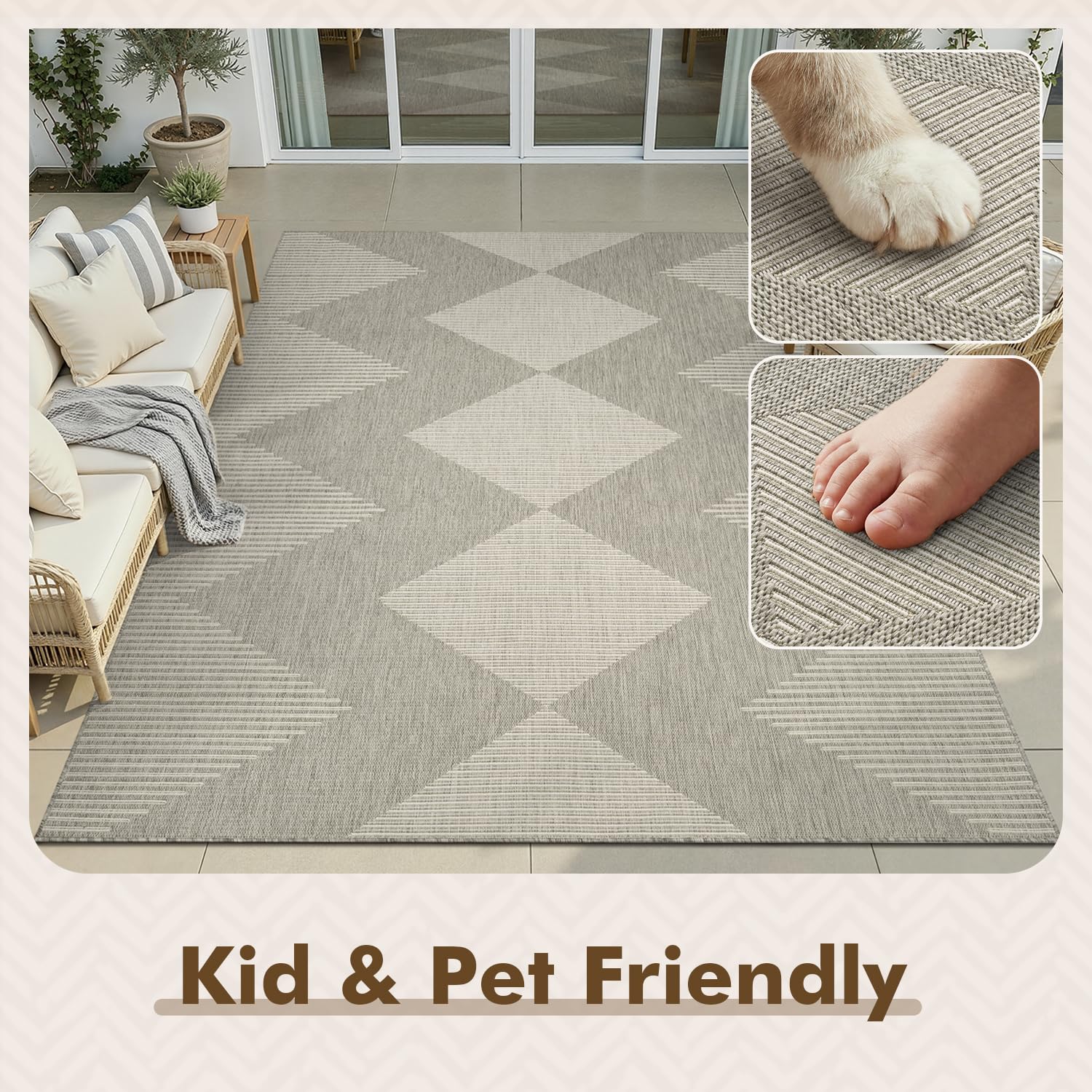MontVoo Outdoor Rug packaged for delivery