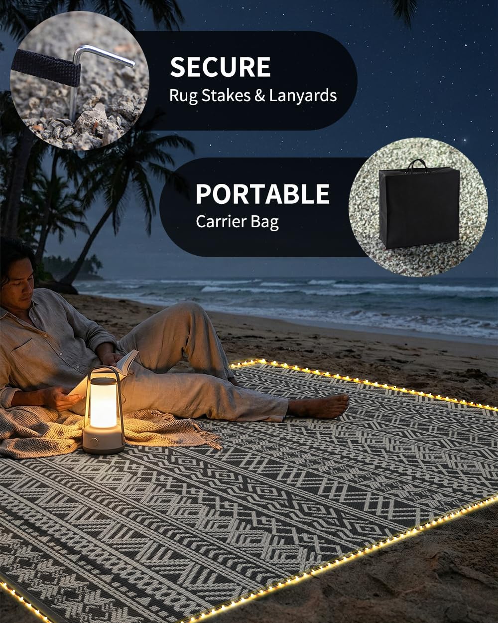 MontVoo Outdoor Rug reverse side showing design