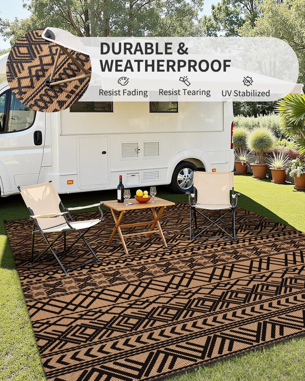 MontVoo Outdoor Rug setup at a picnic