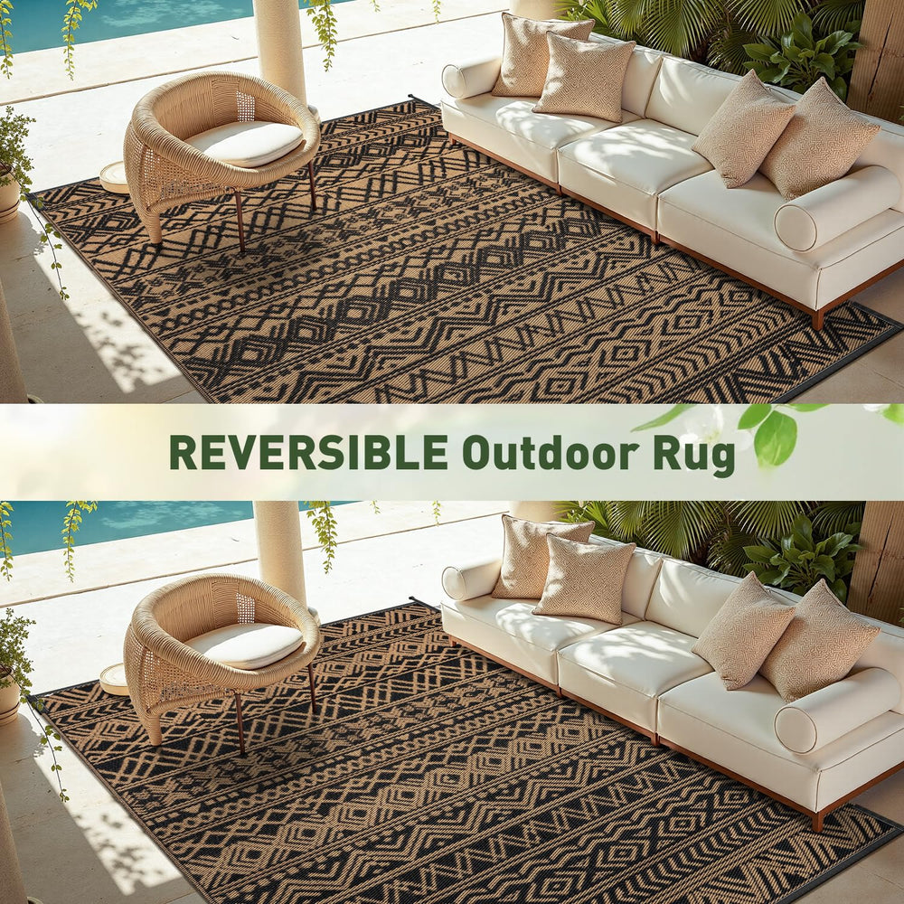 MontVoo Outdoor Rug showing quick dry feature