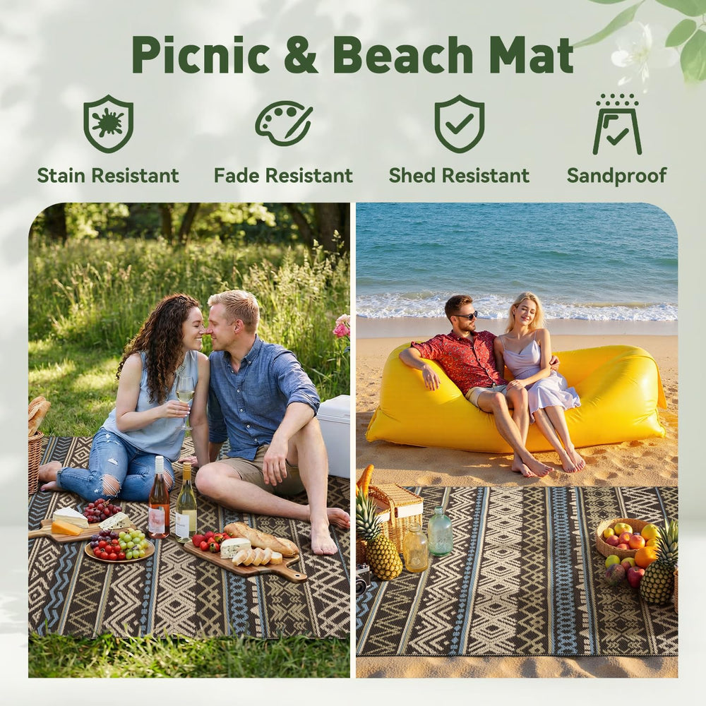 MontVoo Outdoor Rug showing reversible design
