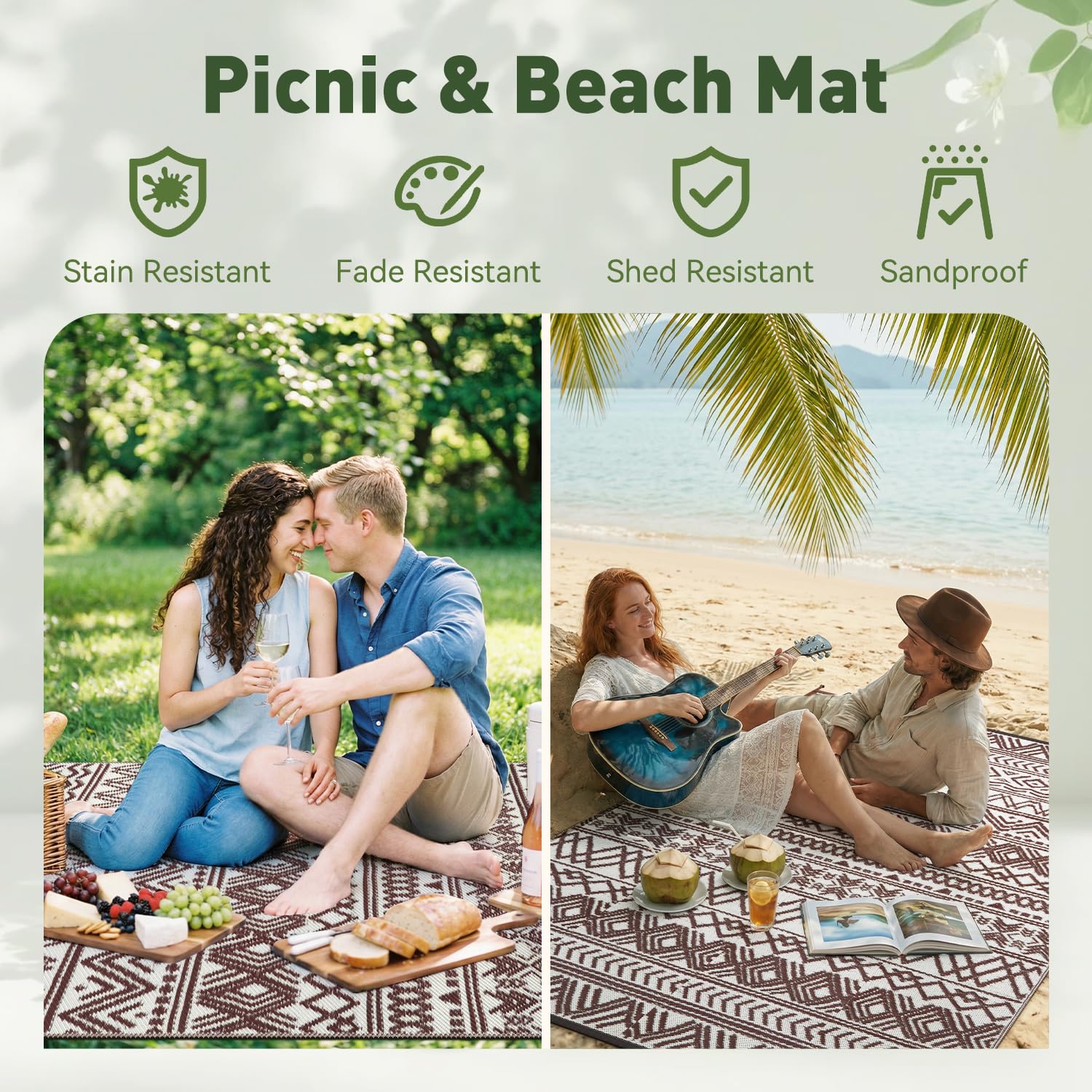 MontVoo Outdoor Rug with stakes for outdoor use