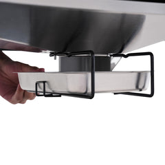Monument Grills grease box dimensions 9.5x6.6 inches displayed on grill