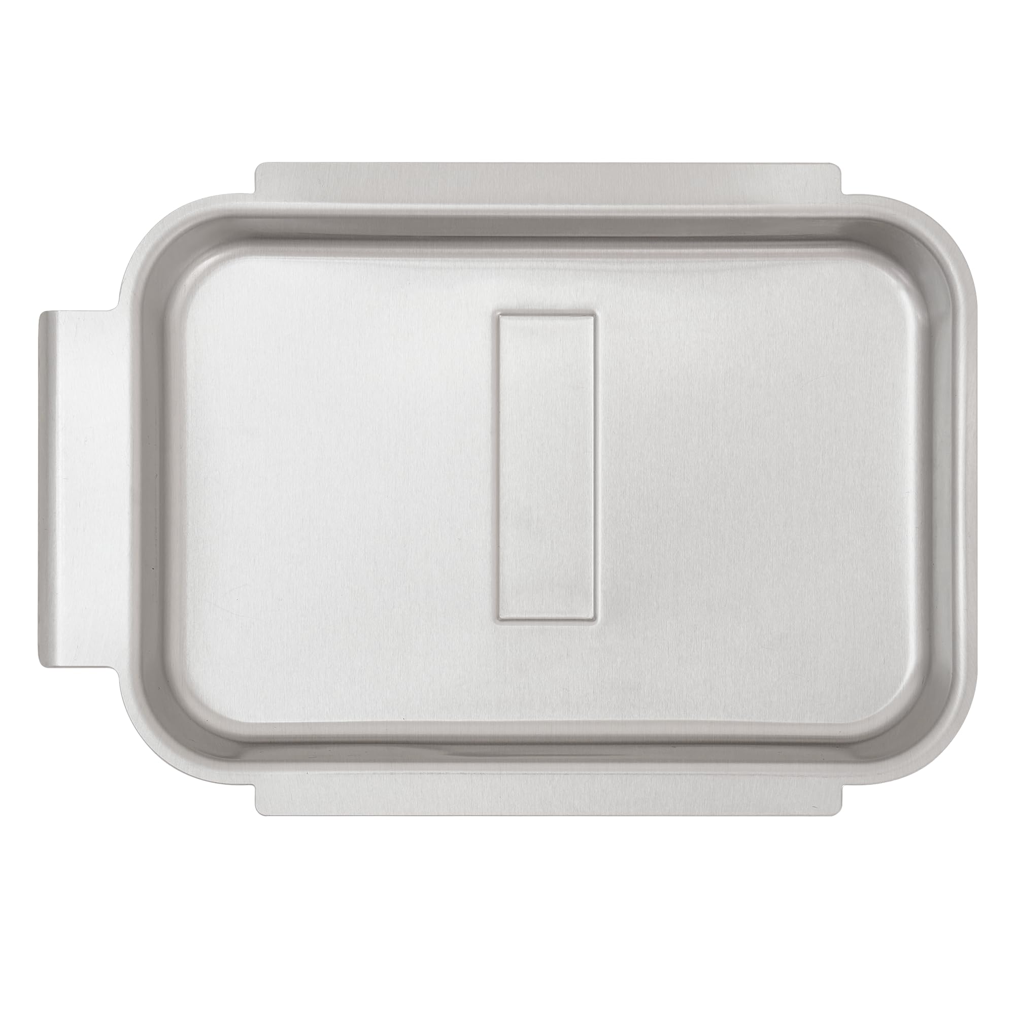 Monument Grills replacement grease box drip pan front view with aluminum finish