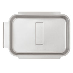Monument Grills replacement grease box drip pan front view with aluminum finish