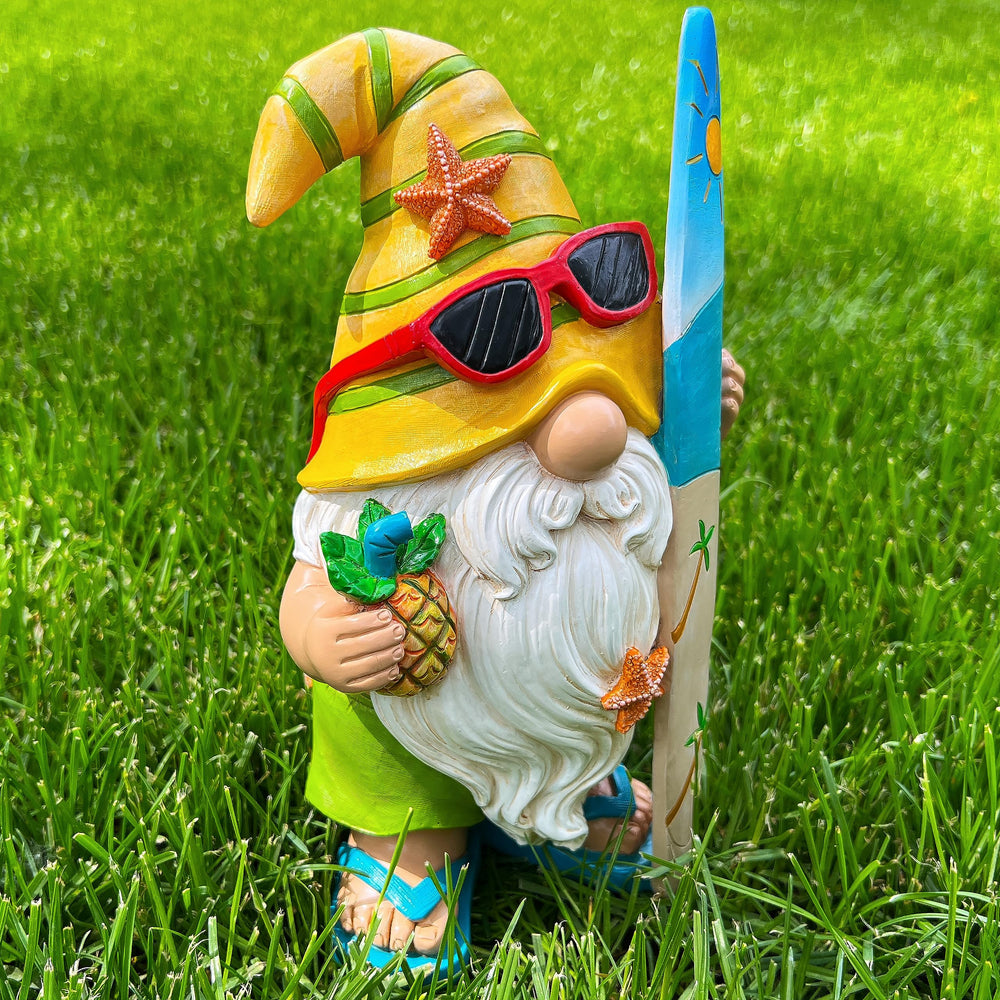 Mood Lab Surfer Gnome figurine close-up of face