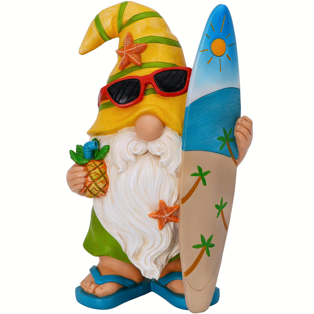 Mood Lab Surfer Gnome figurine front view with vibrant colours