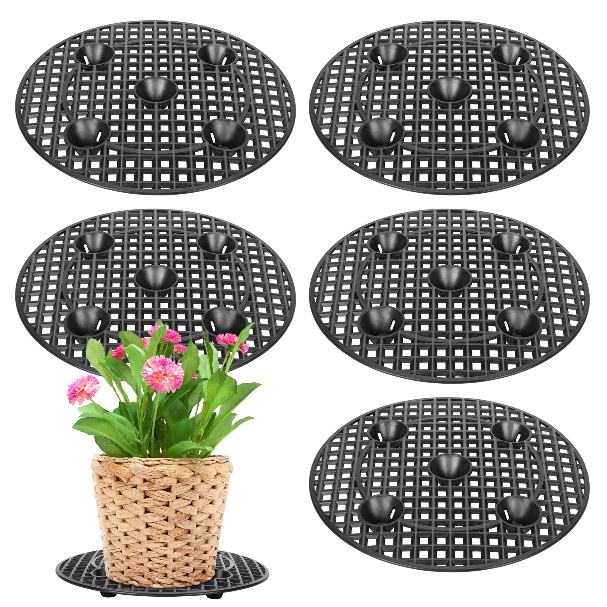 moonoom 12 inch plant stand black from the front