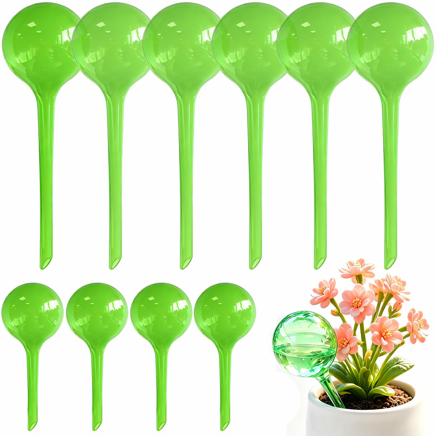 MOONSOUND self watering globe front view, dark green
