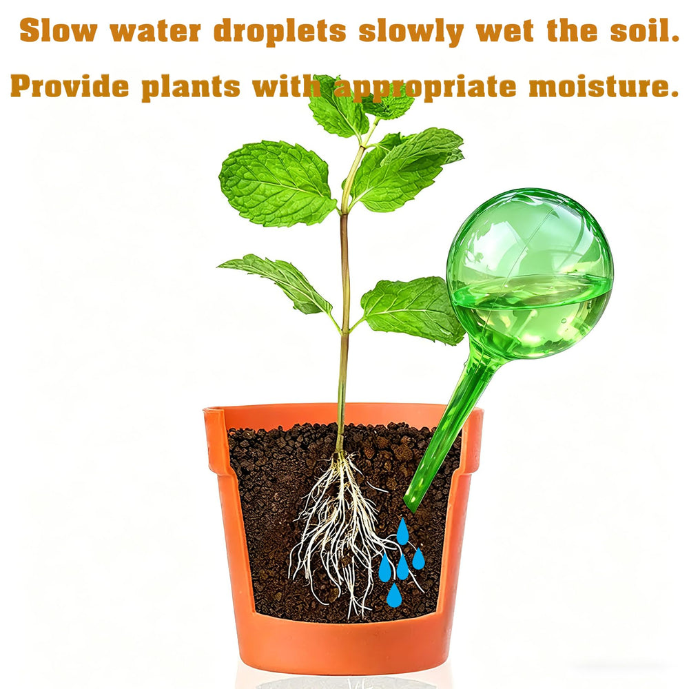 MOONSOUND self watering globe inserted into garden soil
