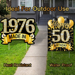 MOORAY birthday yard signs with stakes ready for installation