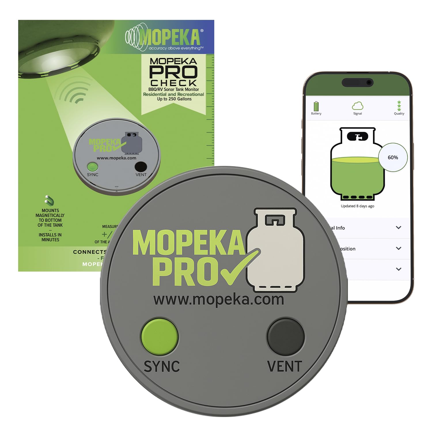 Mopeka Pro Check Bluetooth Propane Tank Sensor front view