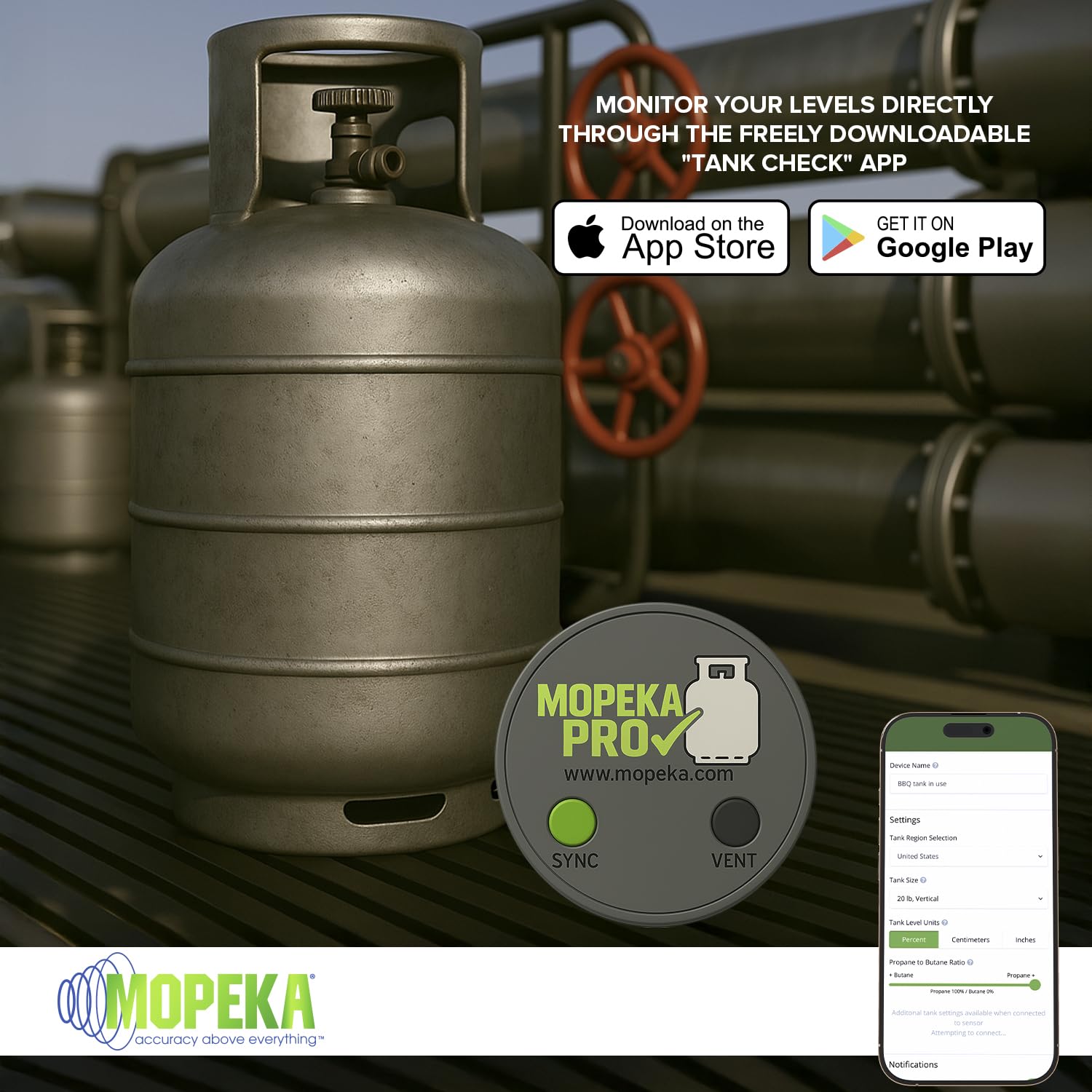 Mopeka Pro Check Bluetooth Propane Tank Sensor magnetic attachment
