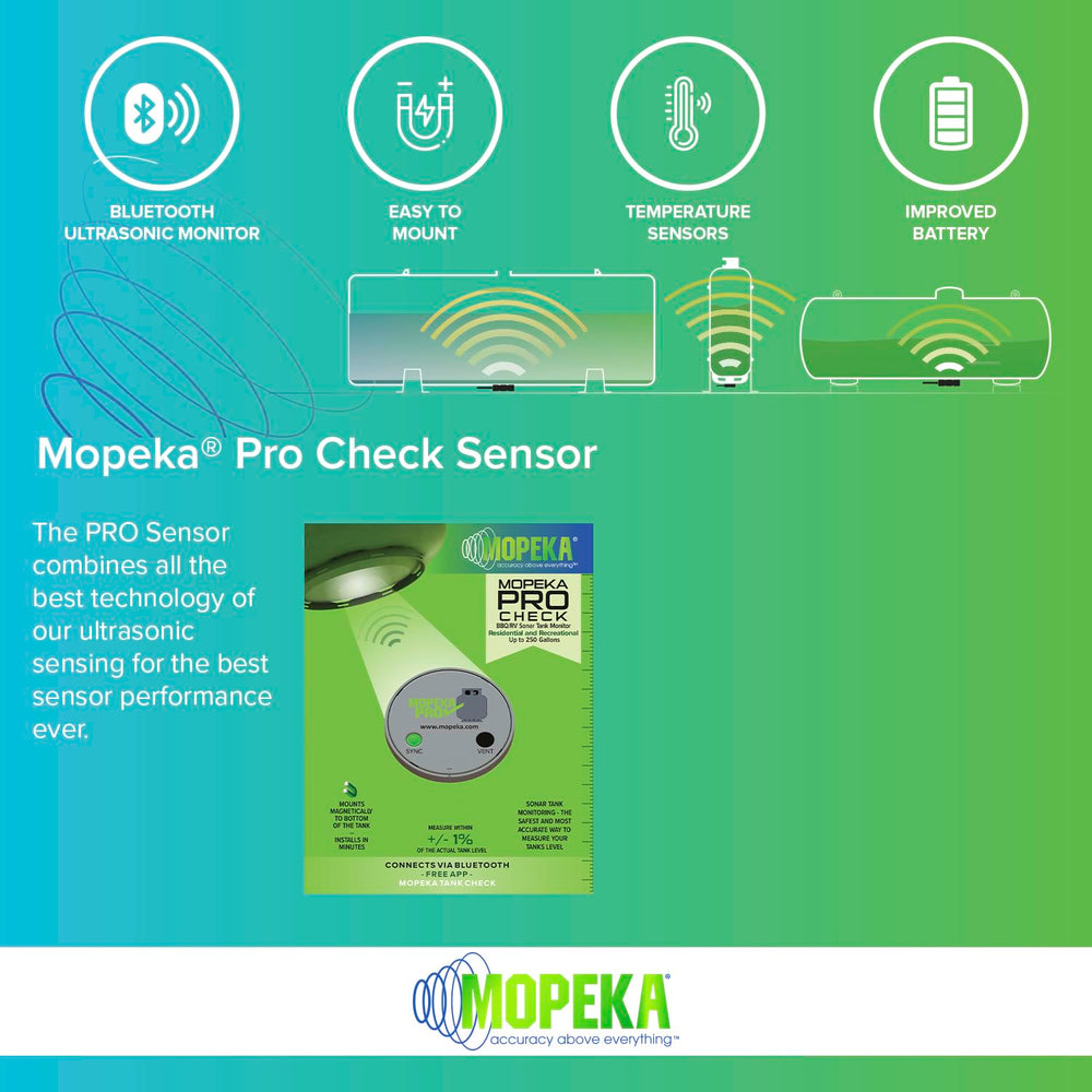 Mopeka Pro Check Bluetooth Propane Tank Sensor with mobile app display