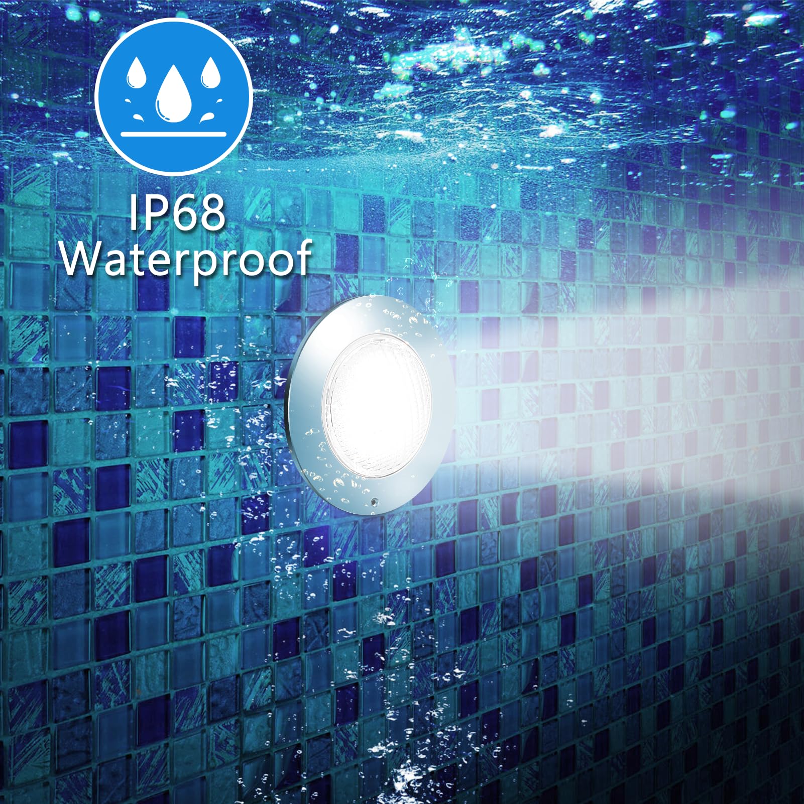 Mopzlink pool light installation view in a wet niche