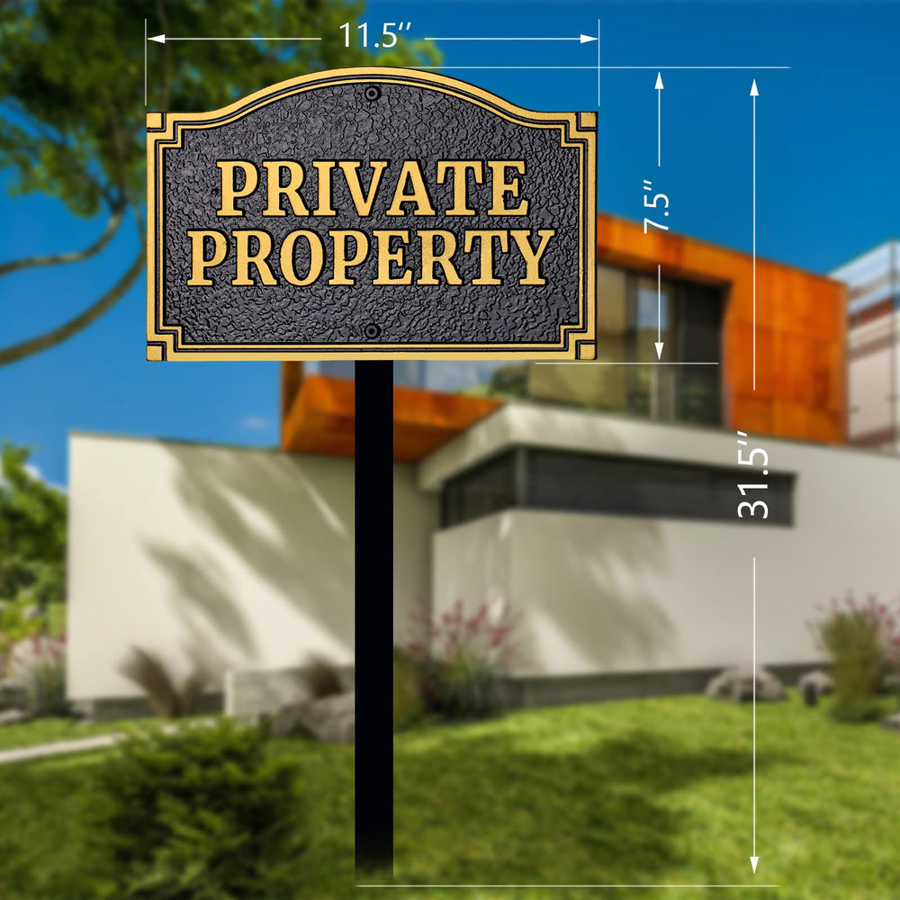 Morgtta Private Property sign showing mounting hardware