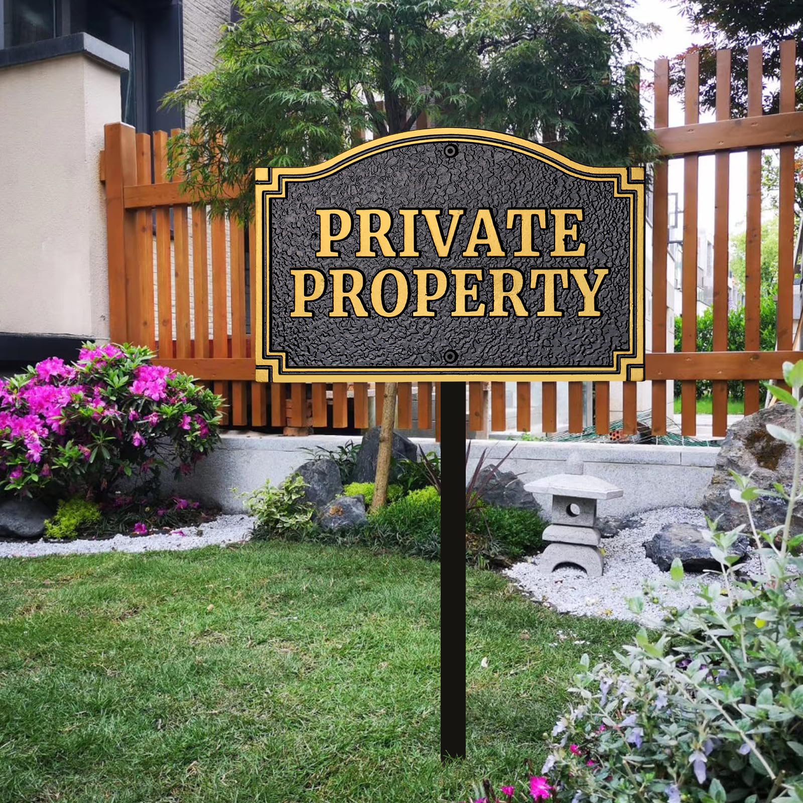 Morgtta Private Property Yard Sign with stakes for installation