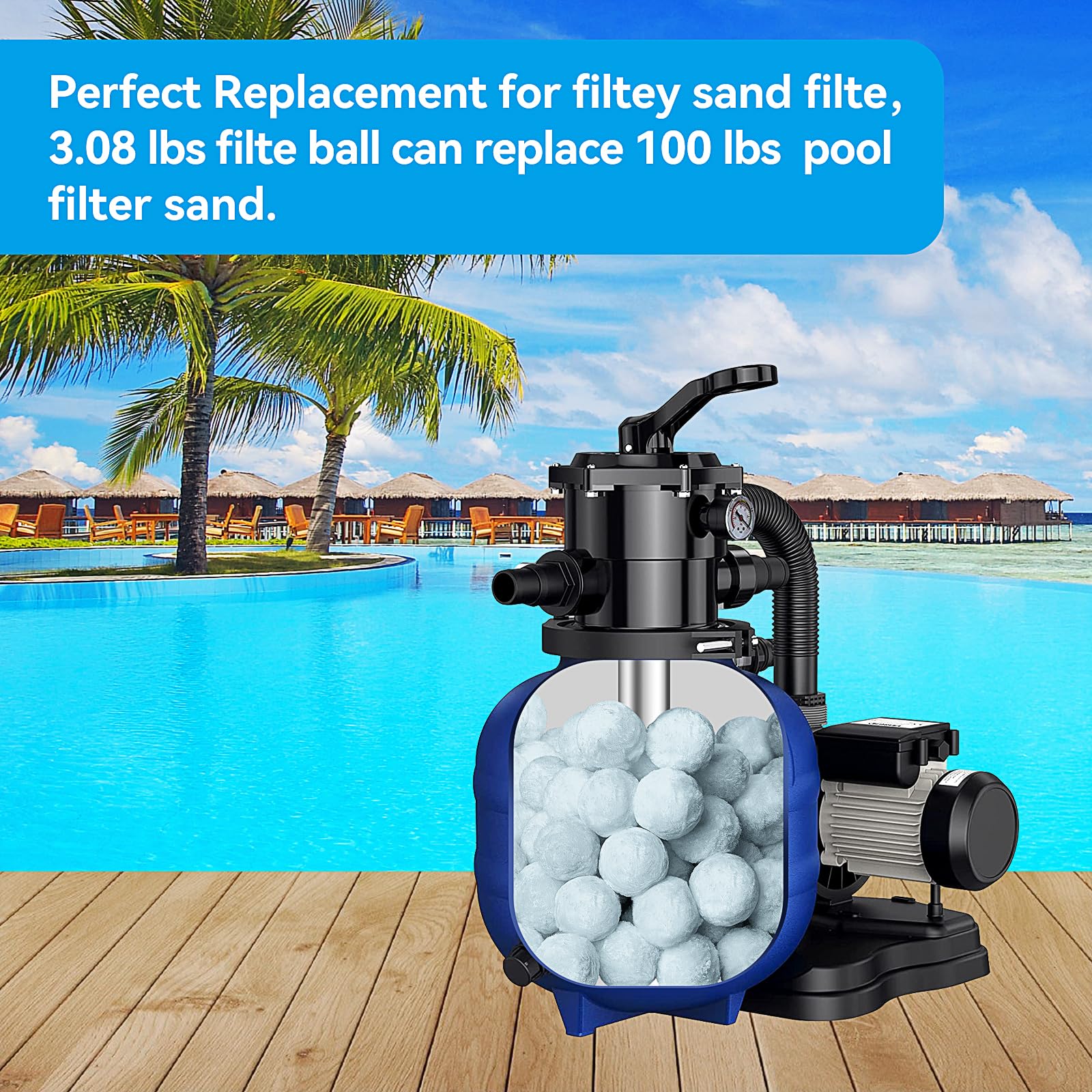 Moritakk Pool Filter Ball displayed with aquarium setup