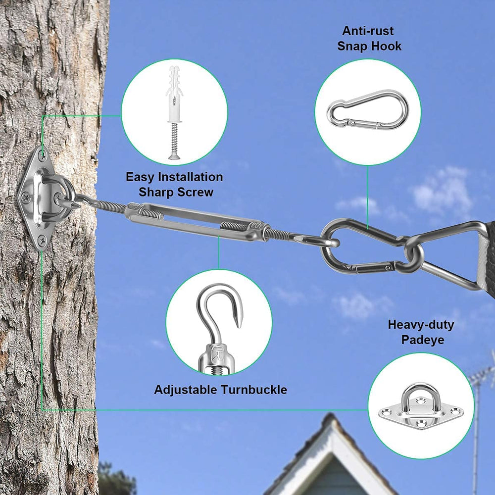 Morzejar shade sail hardware kit packaging