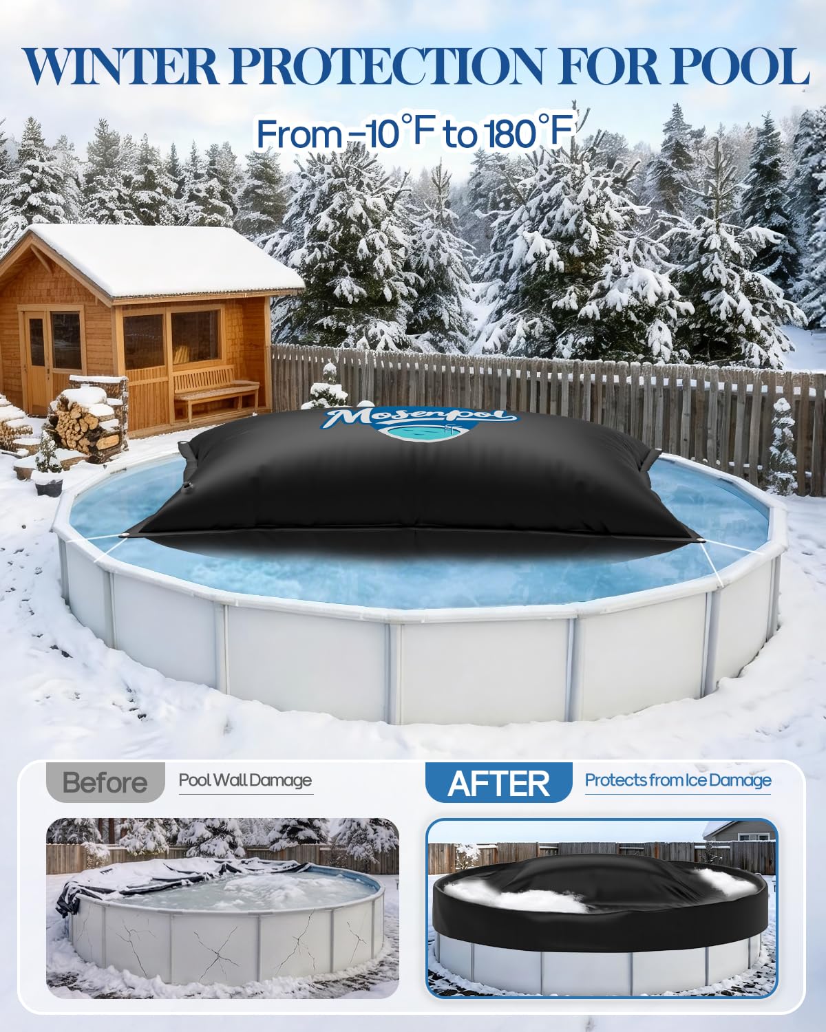 Mosenpol pool pillow packaging details