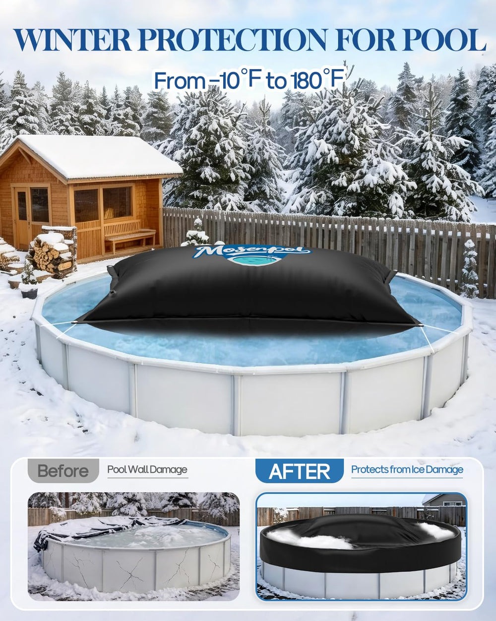 Mosenpol pool pillow packaging details