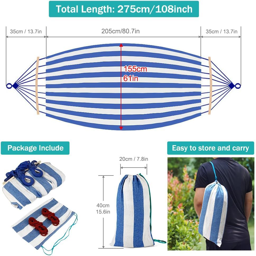 MOSFiATA Hammock with sturdy metal knot and straps