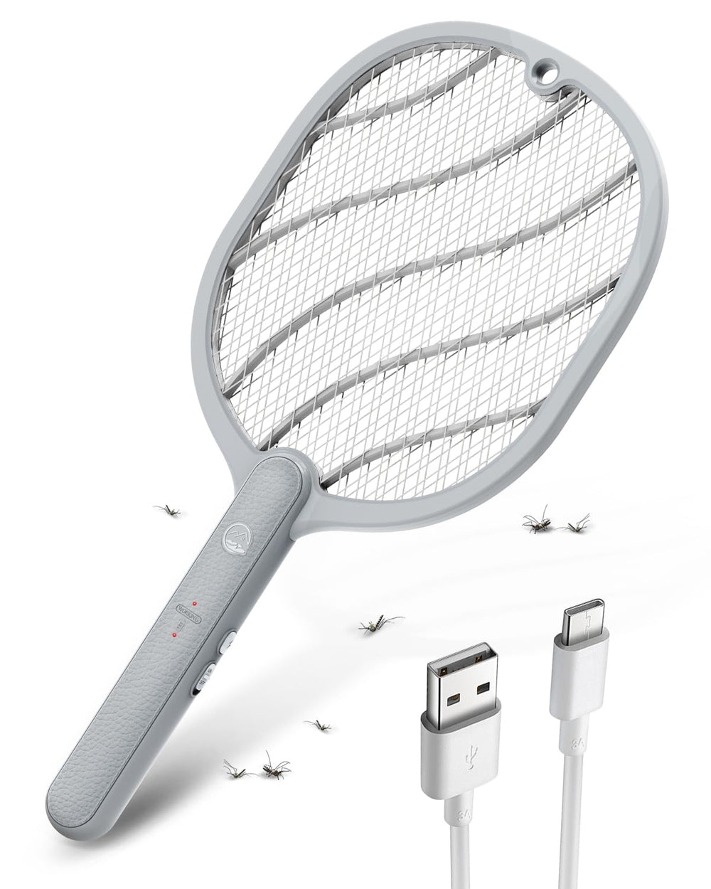 Mosiller Electric Fly Swatter front view with charging port