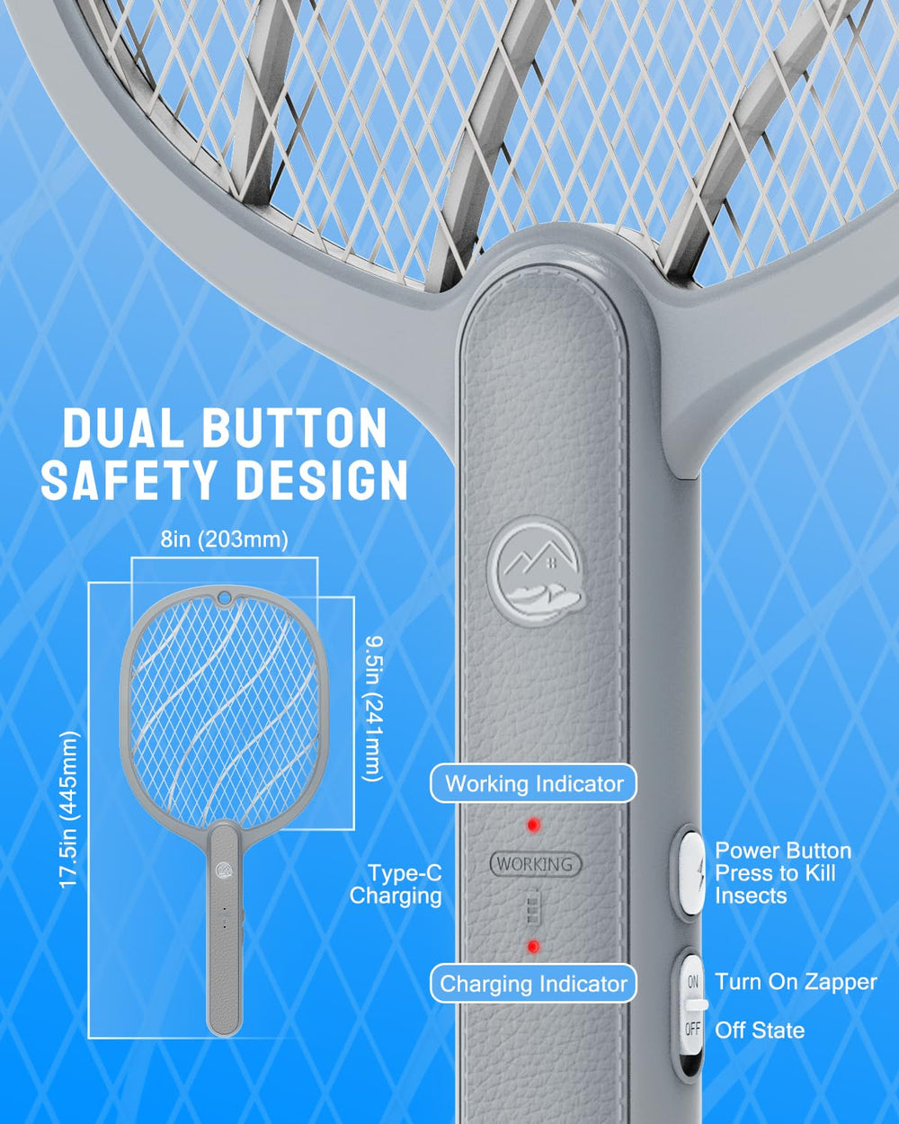 Mosiller Electric Fly Swatter lifestyle scene in backyard